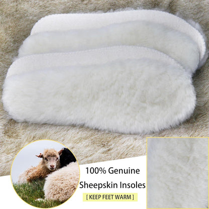 Lammfell Einlegesohlen Winter Warme Schuheinlagen Schaffell Sohlen