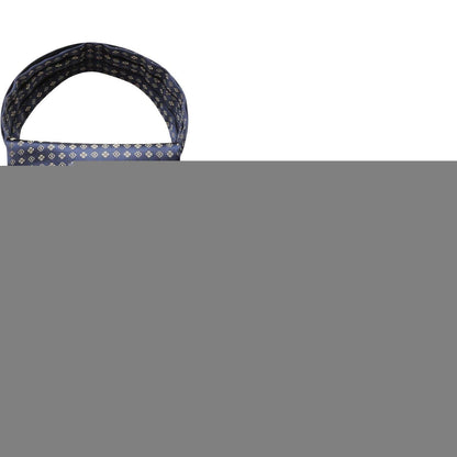 Herren Krawattenschal & Einstecktuch Set Marine Blau/Gold Paisley
