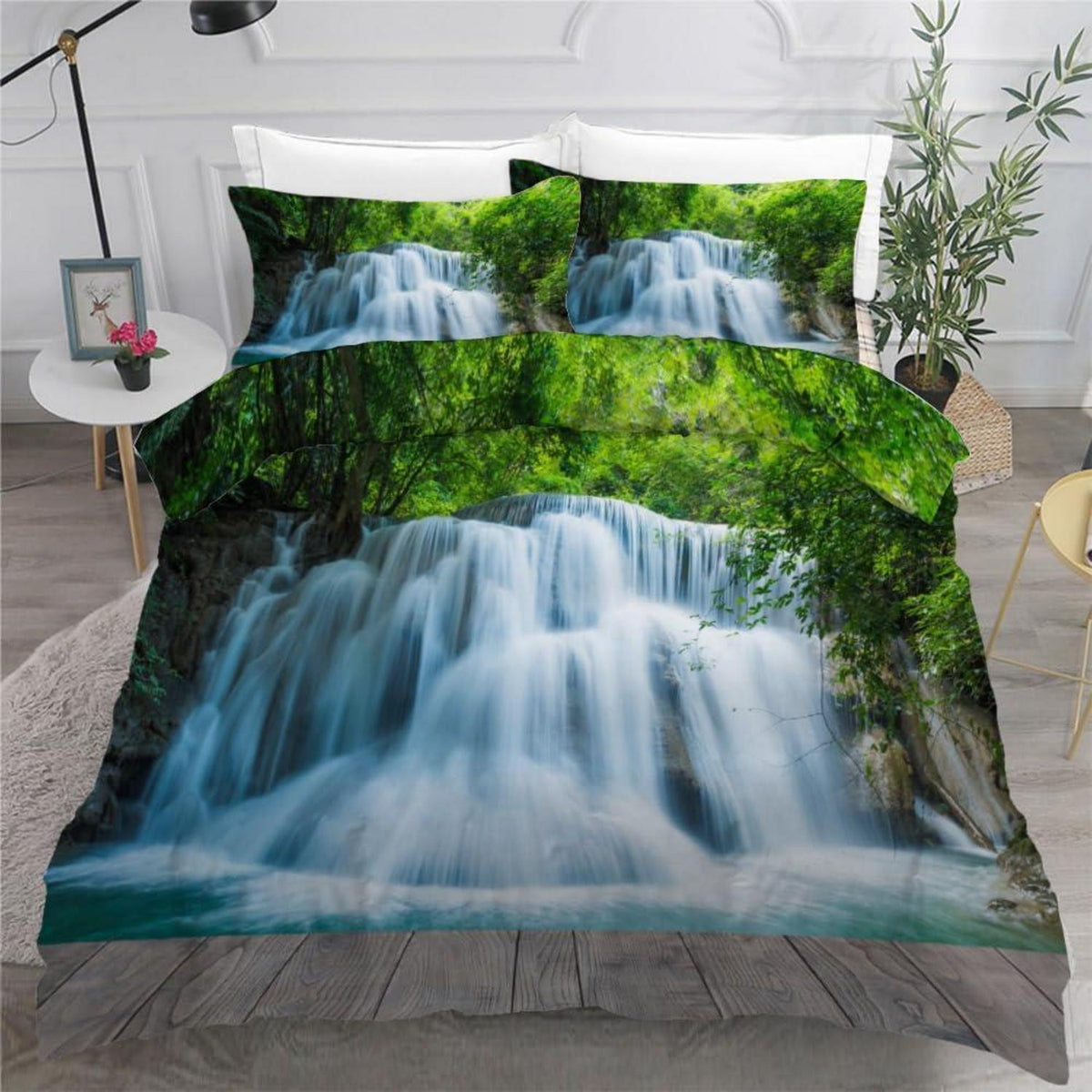 ROUSKI Wasserfall Bettwäsche Set 220x240 cm - 3-teilig Mikrofaser