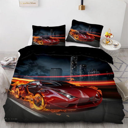 ROUSKI Kinderbettwäsche Sportwagen 135x200 cm 4tlg. Rot
