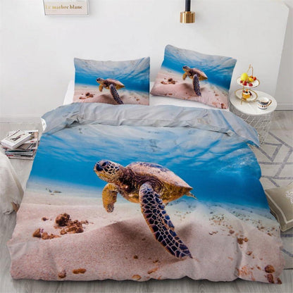 Meeresschildkröte Bettwäsche Set 135x200 cm - 4-teilig Mikrofaser
