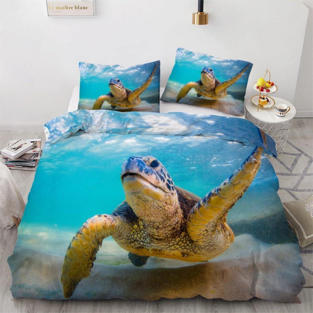 Meeresschildkröte Bettwäsche-Set 220x240 cm 3-teilig Mikrofaser