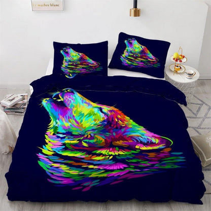 Wolf 3D Kinderbettwäsche Set 135x200 cm Mikrofaser