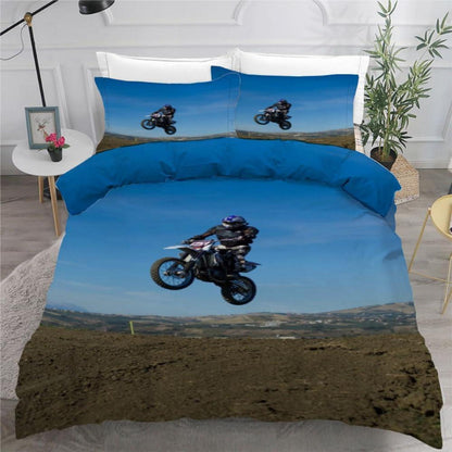 Motocross Kinderbettwäsche 135x200 cm 4tlg. Mikrofaser