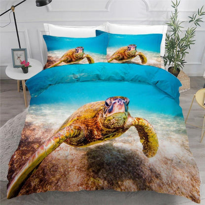 Meeresschildkröte Bettwäsche-Set 220x240 cm 3-teilig Mikrofaser