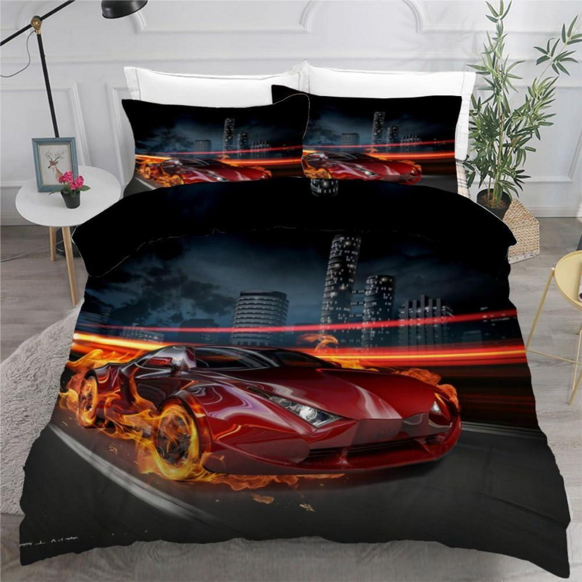 ROUSKI Sportwagen Bettwäsche Set 220x240 cm 3-teilig Rot