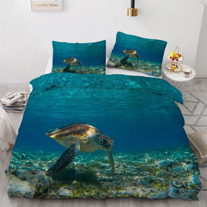 Meeresschildkröte Bettwäsche Set 135x200 cm - 4-teilig Mikrofaser