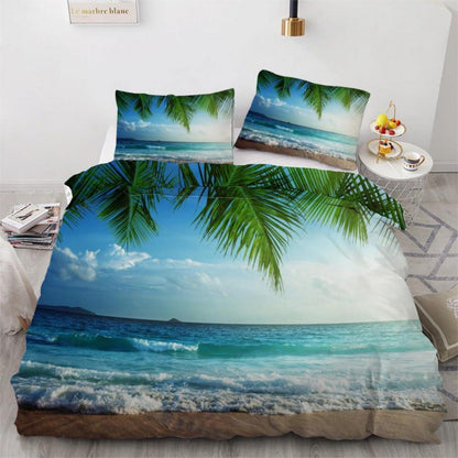 Palmenblatt Bettwäsche-Set 220x240 cm | 3-teilig Mikrofaser