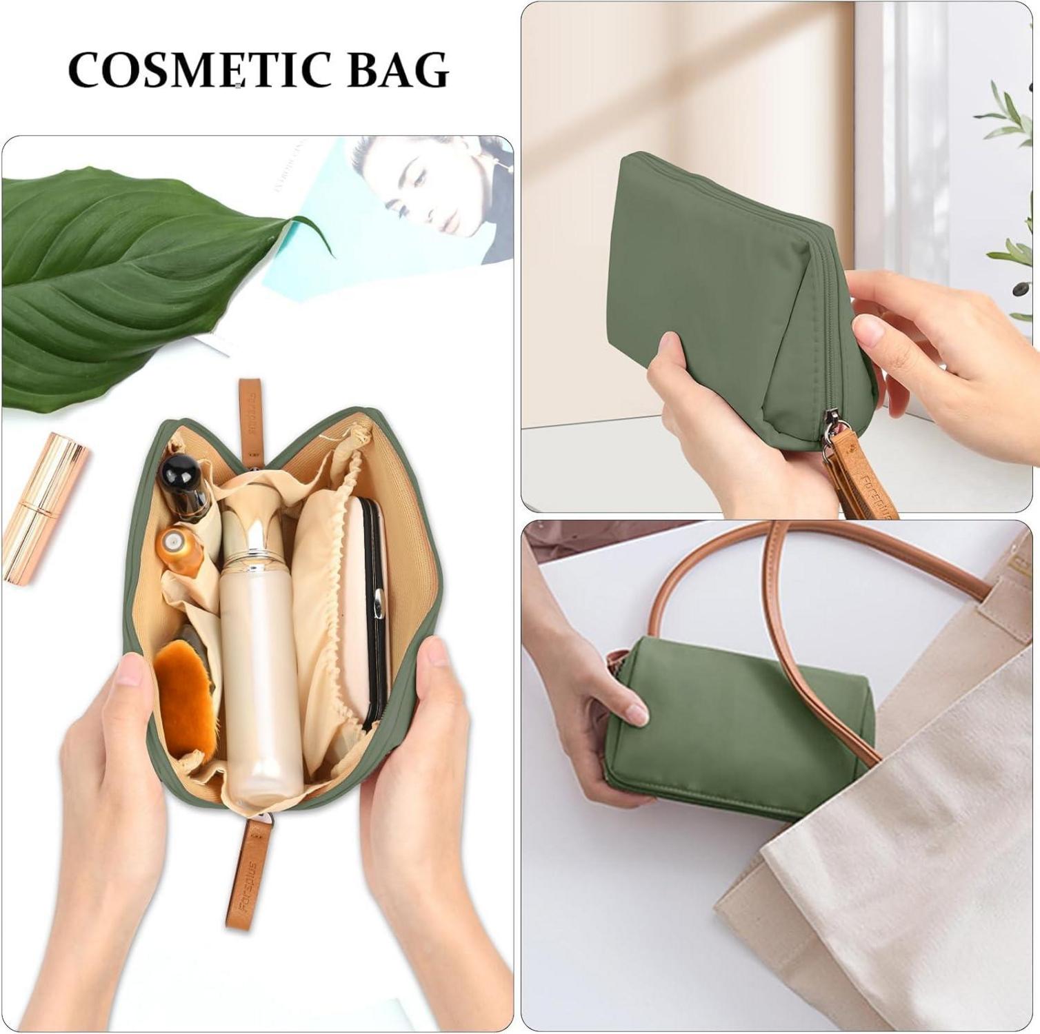 Aucuu Kosmetiktasche mit Trennwand und Doppelreißverschluss, wasserdicht