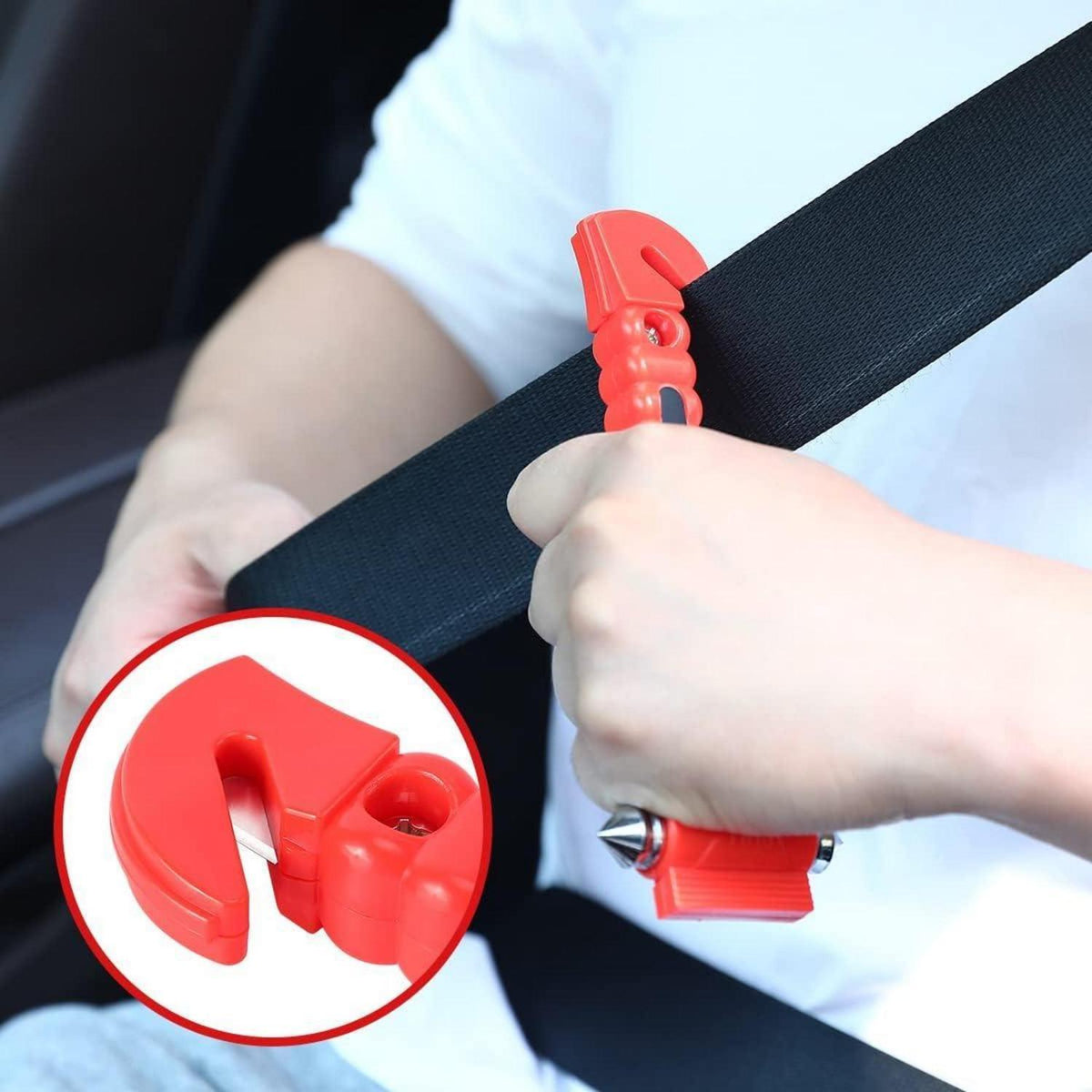 2x Notfallhammer mit Gurtschneider für Auto & PKW