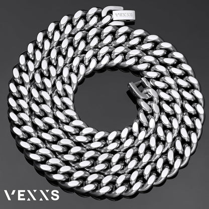 Panzerkette Herren 18 Karat Vergoldet Edelstahl, 10/12mm Kubanische Halskette