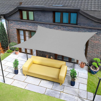 Wasserdichtes Sonnensegel 5x5m Grau mit UV-Schutz für Garten