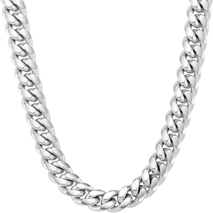 Panzerkette Herren vergoldet Edelstahl, Kubanische Halskette 10/12mm, 46-66cm