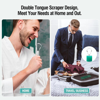 Zungenschaber für Mundhygiene & Frische, Edelstahl 2 Farben (4
