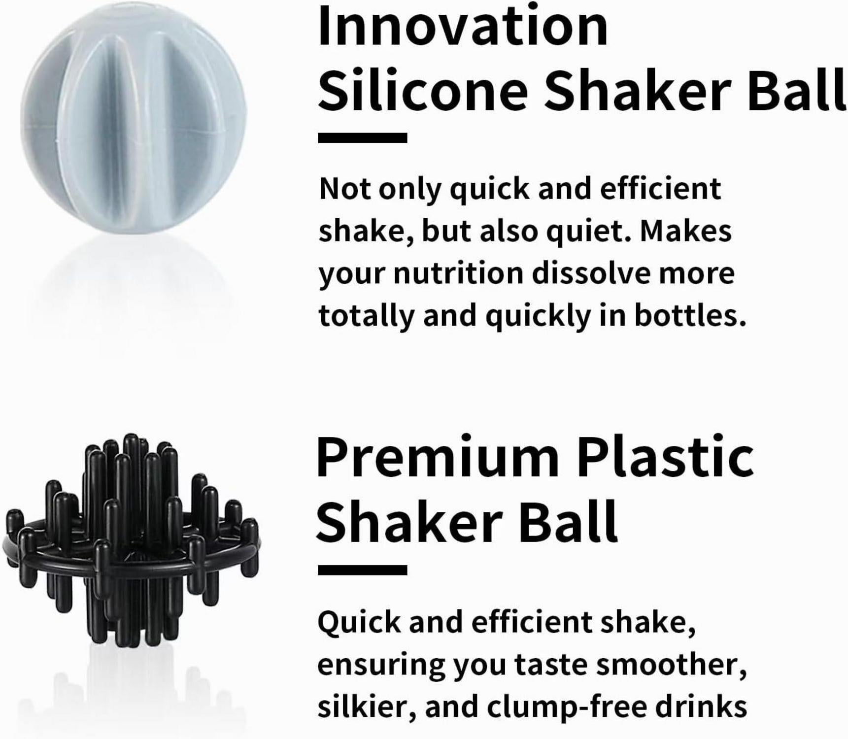 Protein Shaker Edelstahl 28 oz mit sichtbarem Fenster, 2 Kugeln
