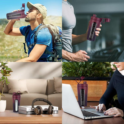 Protein Shaker Flasche Edelstahl 28 oz mit 2 Kugeln, auslaufsicher