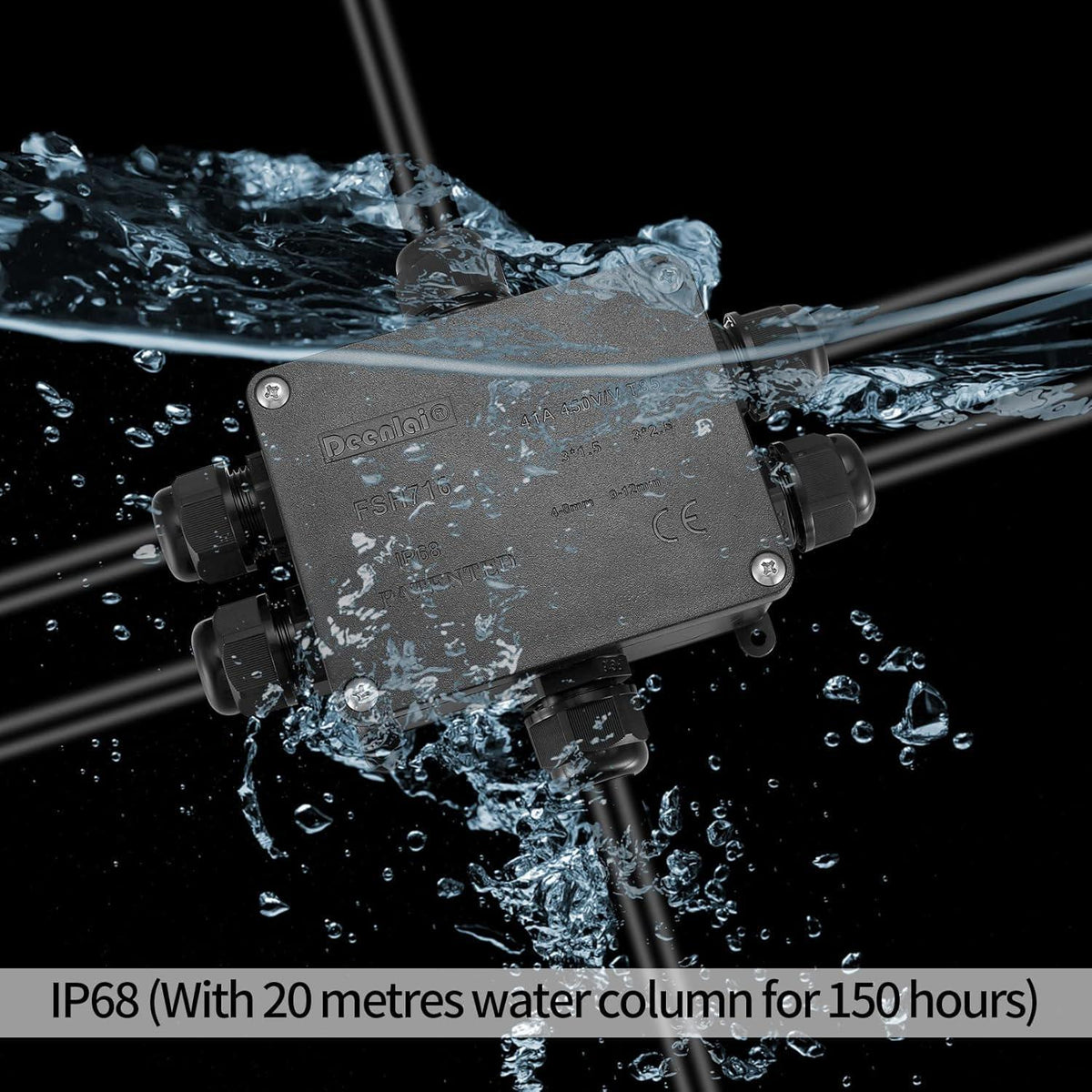 Abzweigdose IP68 Wasserdicht für Außenbereich, 7 Wege Kabelverbinder