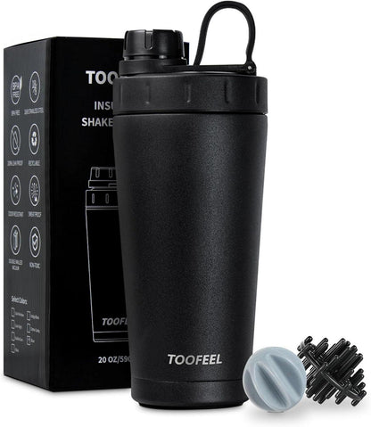 Isolierte Protein Shaker Flasche aus Edelstahl 20oz