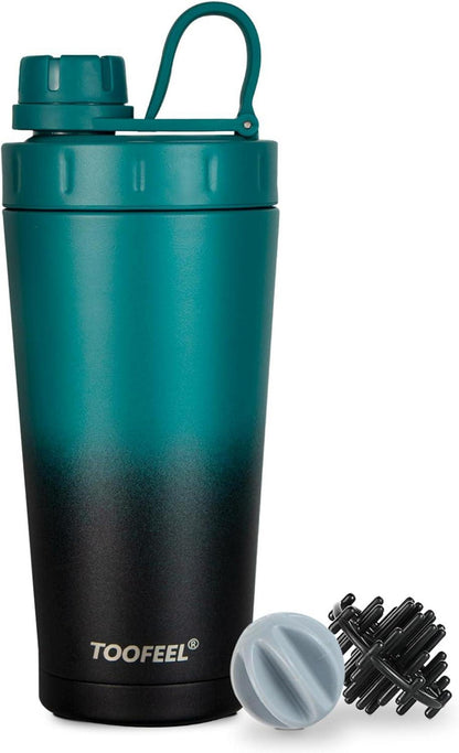 Isolierte Protein Shaker Flasche aus Edelstahl mit Shaker Ballen