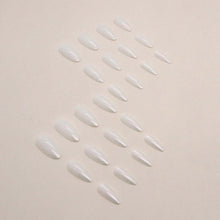 24 Stk. Weiß Mandel Nägel Press on Nails Mittel, Glossy