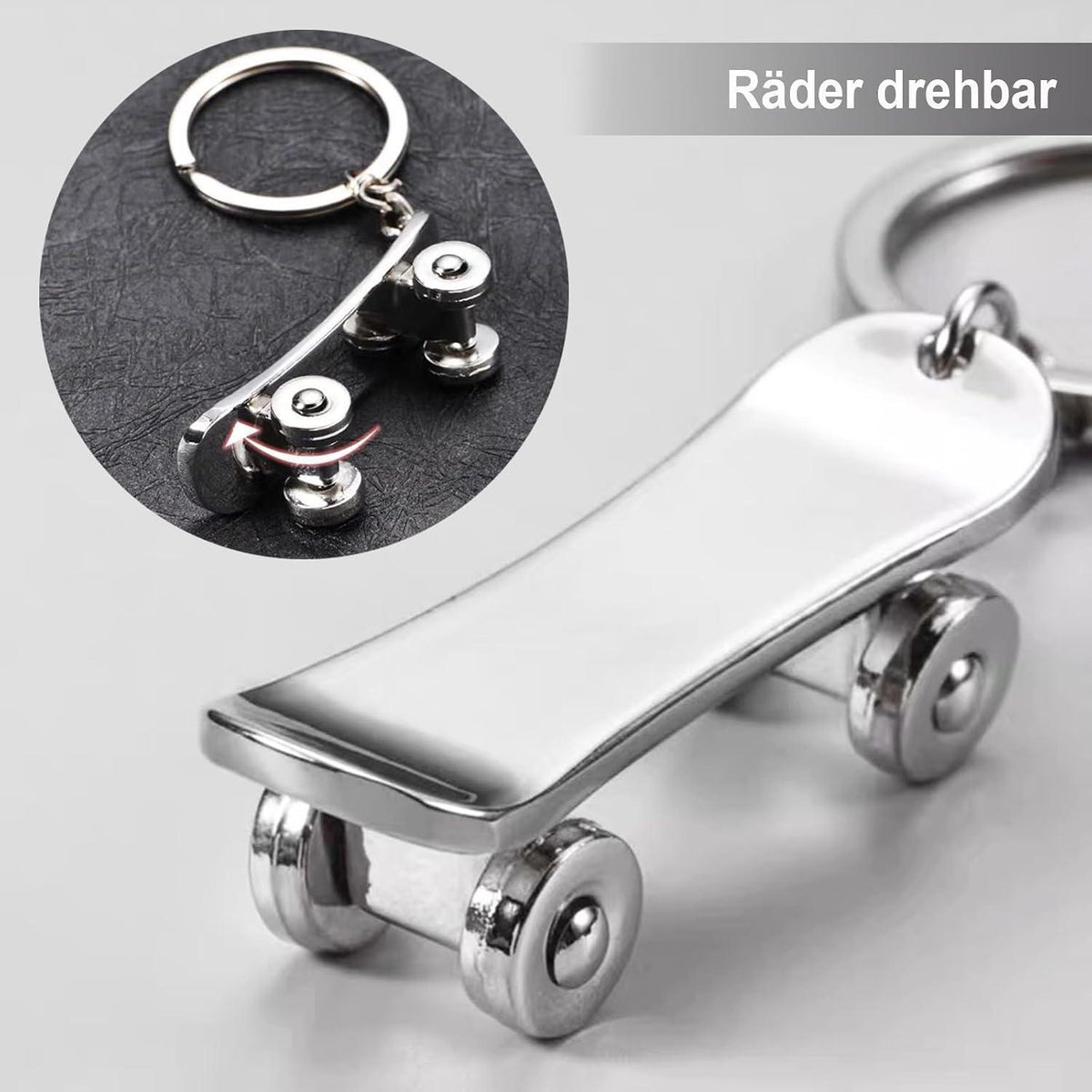 Skateboard Schlüsselanhänger – Metall Auto Schlüsselbund für Männer