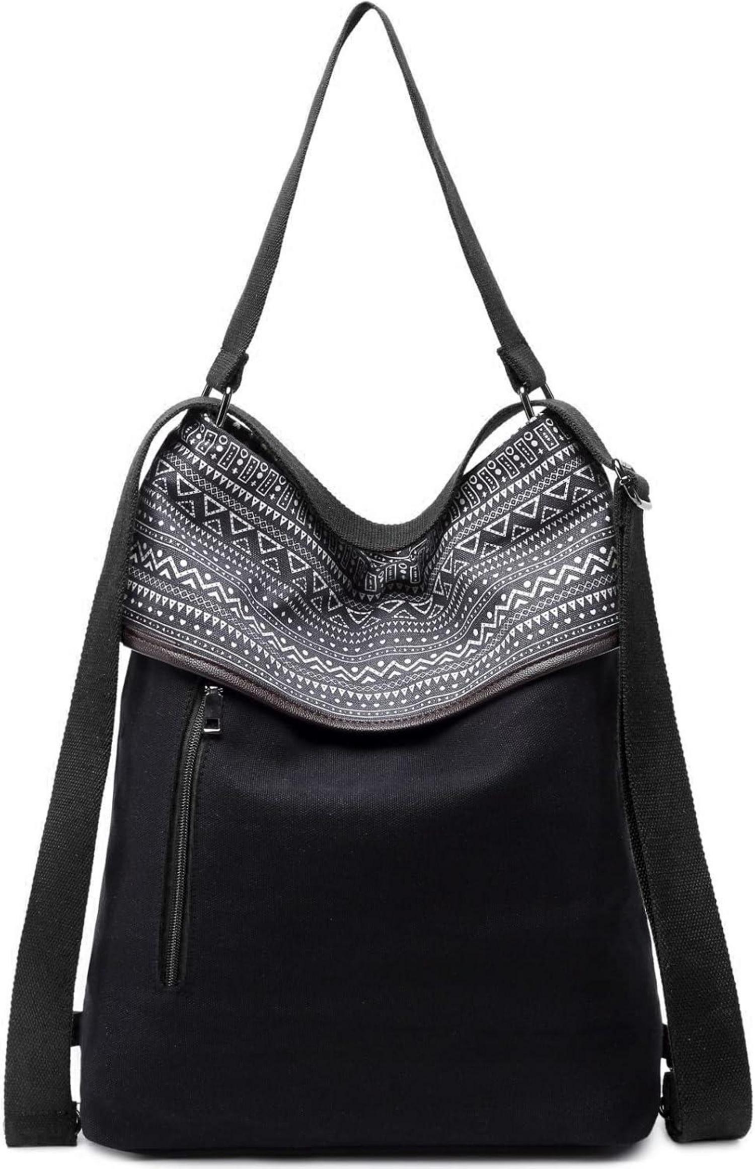 Travistar Canvas Schultertasche Damen Rucksack Vintage Hobo