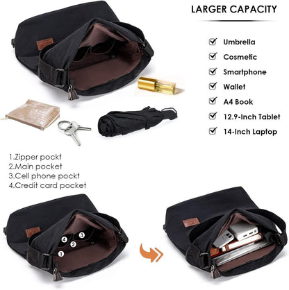 Canvas Damen Rucksack Handtasche Vintage Schultertasche Anti-Diebstahl Hobo