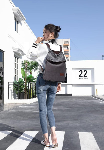 Canvas Damen Schultertasche Rucksack Vintage Handtasche Diebstahl Hobo