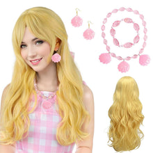 Lange Blonde Cosplay-Perücke mit Muschel-Accessoires