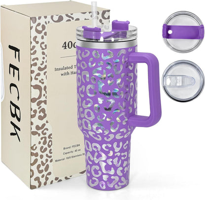 Isolierter Thermobecher mit Strohhalm und Griff 1,2L