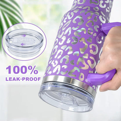 Isolierter Thermobecher mit Strohhalm und Griff 1,2L