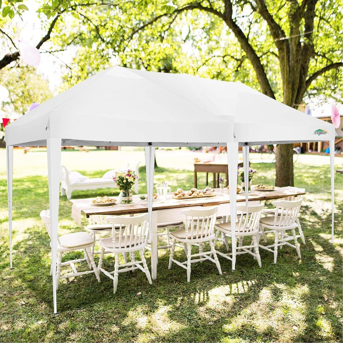 Faltpavillon 3x6 Wasserdicht Winterfest Pop Up mit 6 Seitenwänden UV-Schutz