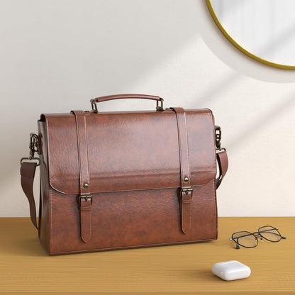 Herren Aktentasche Wasserdicht Umhängetasche 15,6 Zoll Laptoptasche Vintage