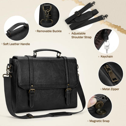 IGOLUMON Aktentasche Herren Wasserdicht 15,6 Zoll Retro Laptoptasche