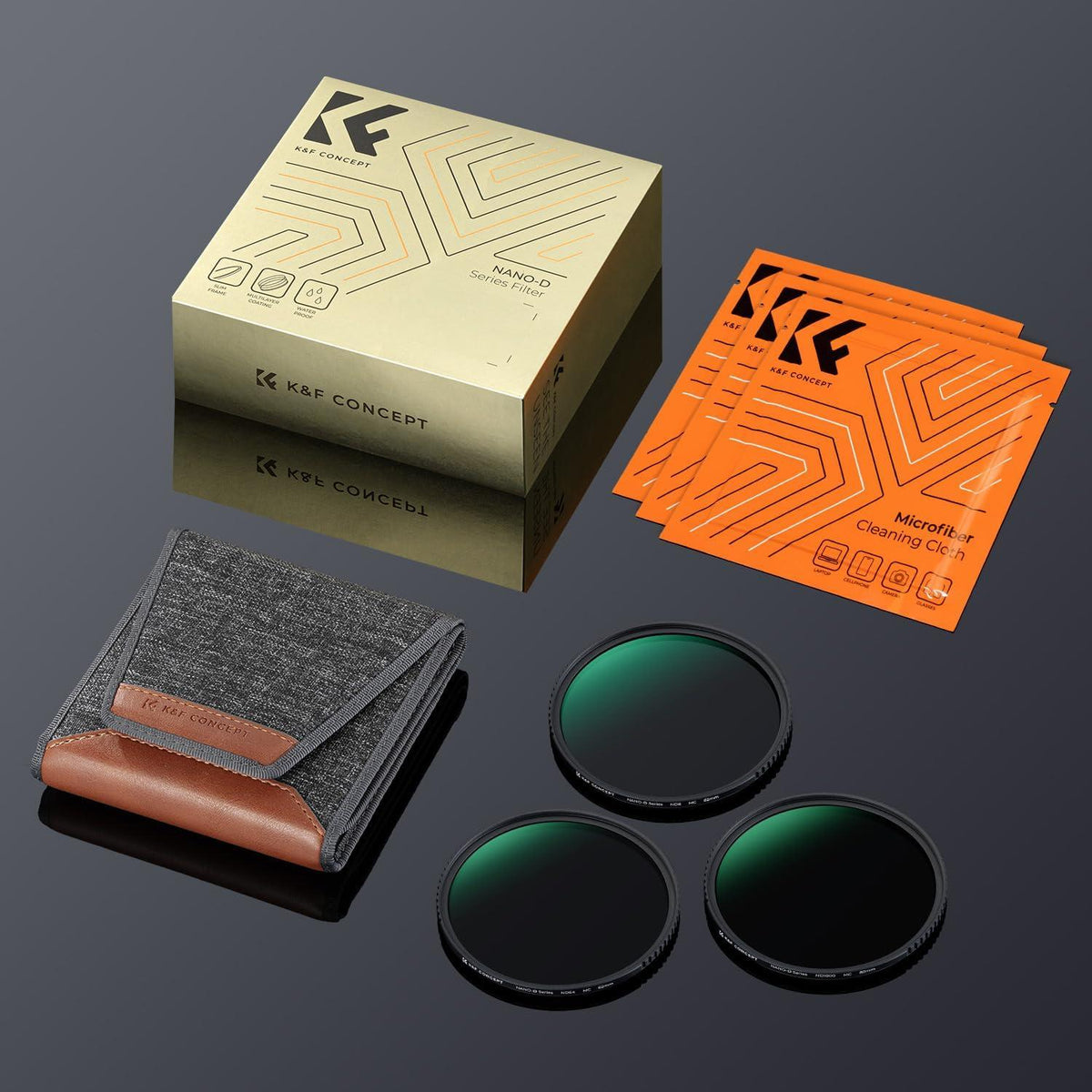 55mm ND Filterset ND8+ND64+ND1000 Neutrale Graufilter Koffer