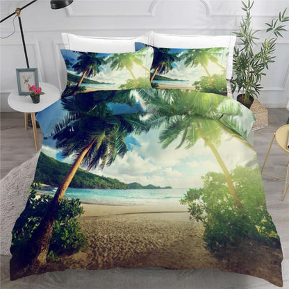 Bettwäsche Set Palme 220x240 cm - 3-teilig, Mikrofaser