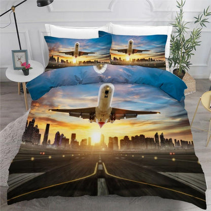 Flugzeug Bettwäsche Set 220x240 cm - 3-teilig Mikrofaser
