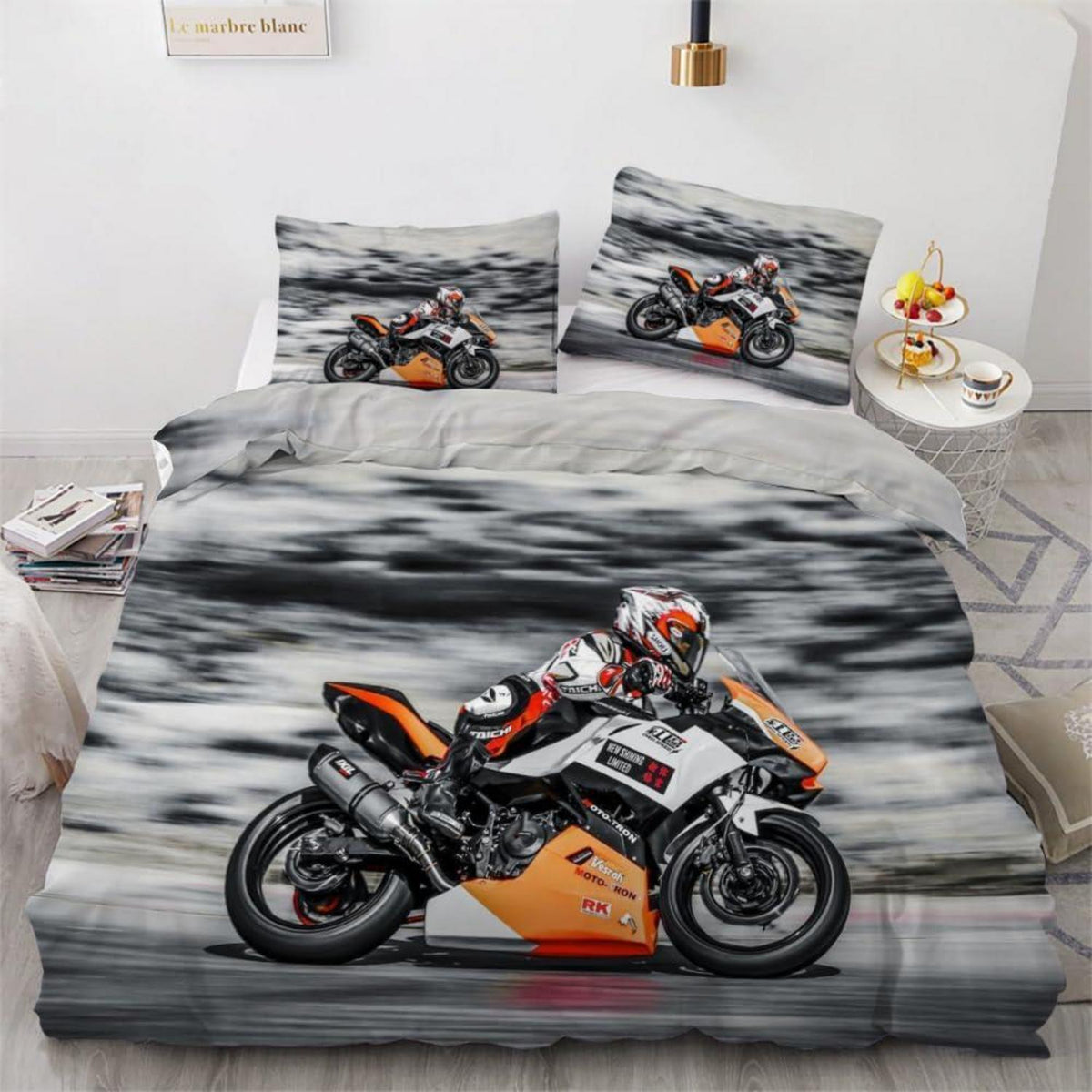 Motocross Kinderbettwäsche 135x200 cm, 2-teilig