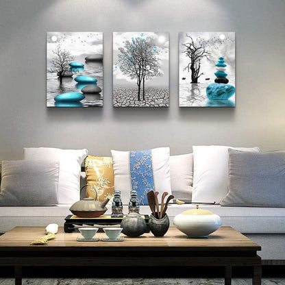 Schwarz-Weiß Landschaft Wandbilder Wohnzimmer Dekoration 30x40cm 3er Set