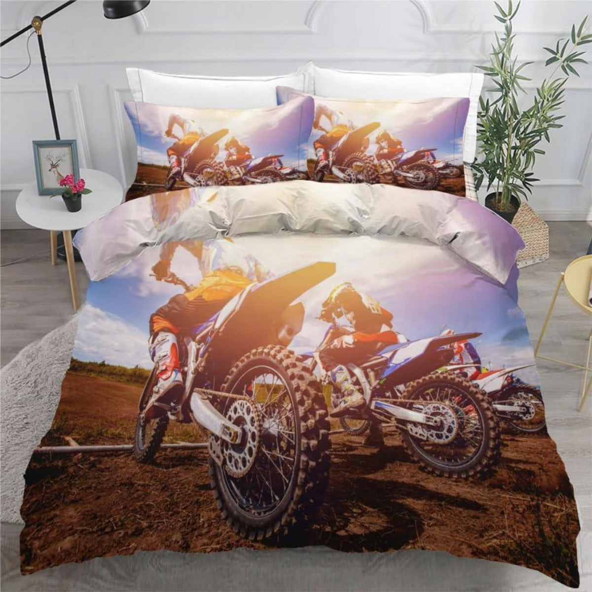 Motocross Bettwäsche-Set 220x240 cm | 3-teilig Mikrofaser