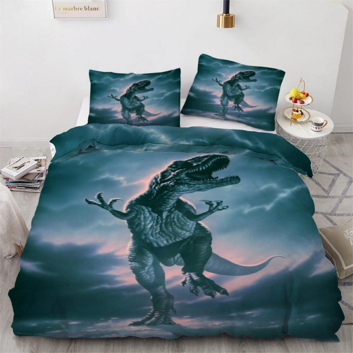 Dinosaurier Kinderbettwäsche Set 135x200 cm 4-teilig Mikrofaser