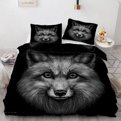 Fuchs 3tlg. Bettwäsche-Set 220x240 cm Mikrofaser 3D Motiv