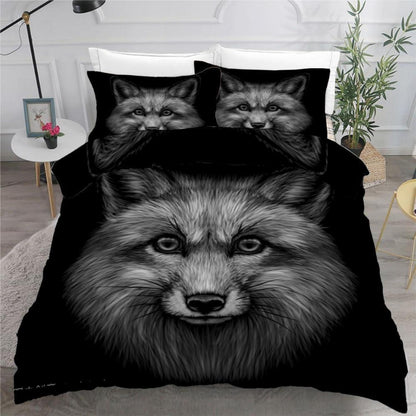 Fuchs 3tlg. Bettwäsche-Set 220x240 cm Mikrofaser 3D Motiv