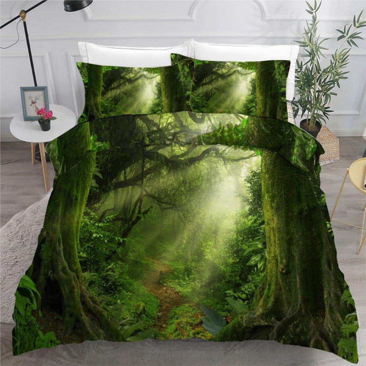 ROUSKI Bettwäsche Wald 220x240 cm 3teilig Mikrofaser