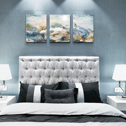 Abstrakte Leinwandbilder Wanddekoration Gold/Blau/Grün