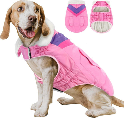 Hundemantel Winterjacke Warme Baumwolle Klettverschluss Pink XXXL