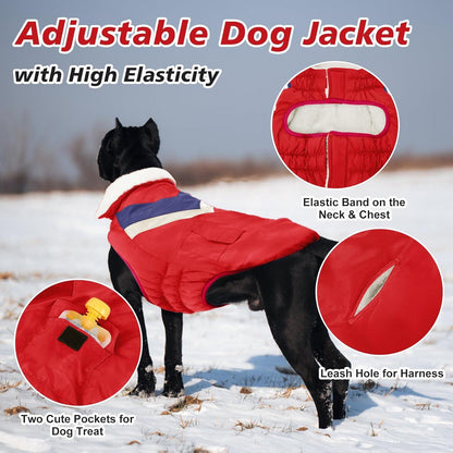 Hundemantel Winterjacke Klettverschluss Rot XXXL