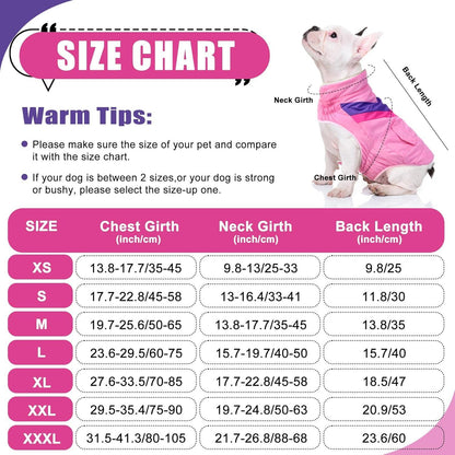 Hundemantel Winter Warm Kragen Klettverschluss Taschen Pink Medium