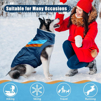 Warmer Hundemantel Klettverschluss Winterjacke Hunde ALADC1104 Navy L