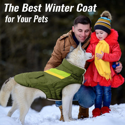 Hundemantel Winter Hundehjacke Große Hunde Warm Klettverschluss XL Armygrün
